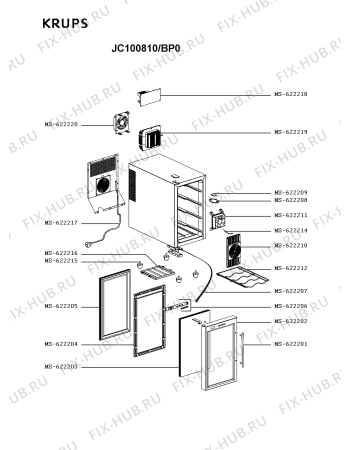 Схема №1 JC101810/BP0 с изображением Модуль (плата) для диспенсера для напитков Krups MS-622219