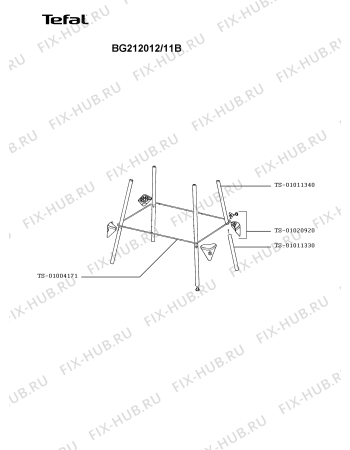 Взрыв-схема гриля Tefal BG212012/11B - Схема узла UP003441.0P2