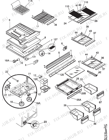 Взрыв-схема холодильника Frigidaire FPE526TWS - Схема узла Section 2