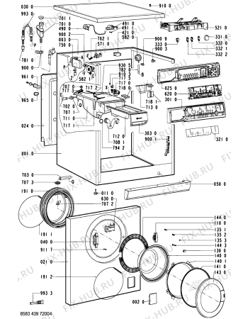 Схема №1 WAE 8585-B с изображением Декоративная панель для стиральной машины Whirlpool 481245212648