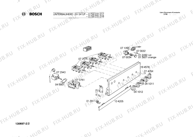 Взрыв-схема плиты (духовки) Bosch 0750231018 EH54UF - Схема узла 02