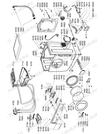 Схема №2 AWG 860-D CE с изображением Обшивка для стиральной машины Whirlpool 481246469201