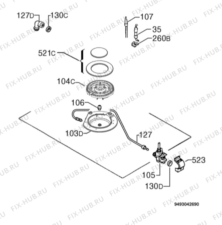 Взрыв-схема плиты (духовки) Electrolux EHG30835X - Схема узла Functional parts 267