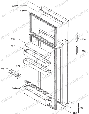 Взрыв-схема холодильника Tricity Bendix FD791 - Схема узла Door 003