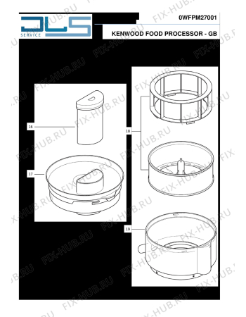 Взрыв-схема кухонного комбайна KENWOOD FPM270 Multipro Compact Food Processor With Multimill and Centrifugal Juicer - Схема узла 3