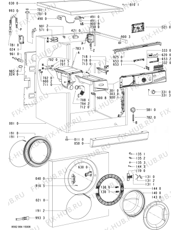 Схема №1 AWO/D 8528 с изображением Микромодуль для стиралки Whirlpool 480111102945