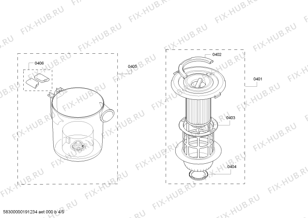 Взрыв-схема пылесоса Bosch BGS5331 Bosch Relaxx'x ProSilencePlus - Схема узла 04