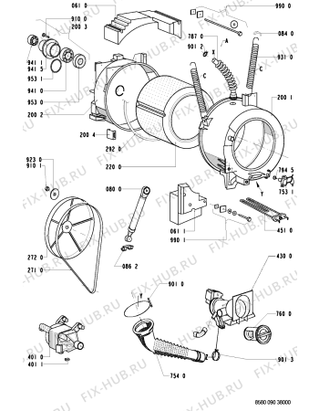 Схема №1 AWP 090 с изображением Ручка (крючок) люка для стиралки Whirlpool 481949878465