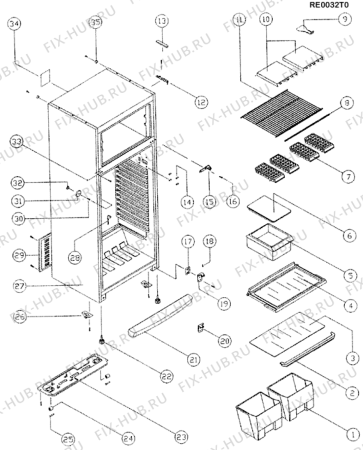 Взрыв-схема холодильника Ariston TB450LTURBOYW (F016114) - Схема узла