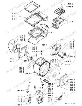 Схема №1 EV 9543 с изображением Обшивка для стиральной машины Whirlpool 481245210152