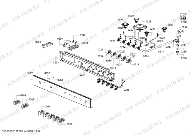 Взрыв-схема плиты (духовки) Bosch HSB734355Z - Схема узла 02