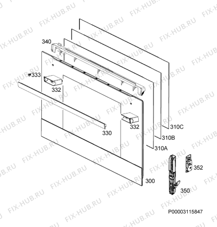 Схема №2 BPB331021B с изображением Ручка двери для плиты (духовки) Aeg 3879711210