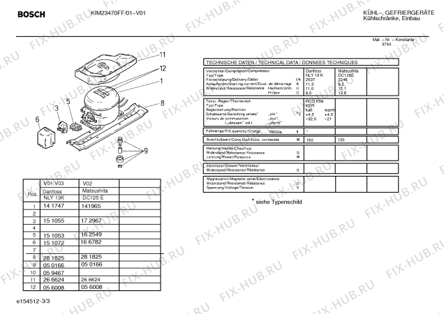 Взрыв-схема холодильника Bosch KIM23470FF - Схема узла 03