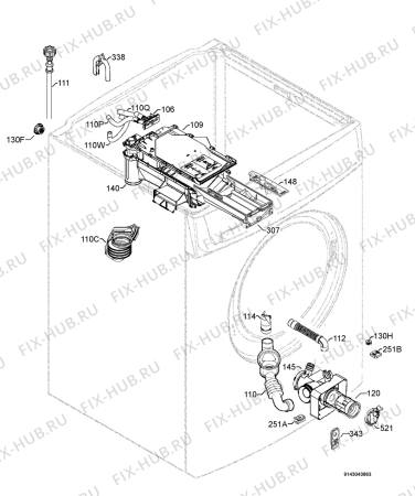 Взрыв-схема стиральной машины Zanussi Electrolux ZWD12270S - Схема узла Hydraulic System 272