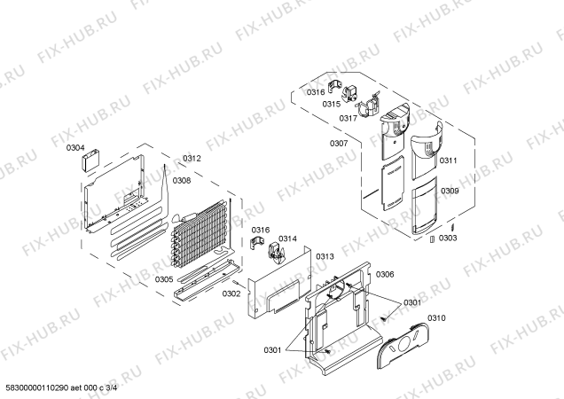 Взрыв-схема холодильника Siemens KG34U190 - Схема узла 03