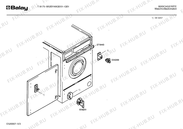 Взрыв-схема стиральной машины Balay WI2BY49GB - Схема узла 03