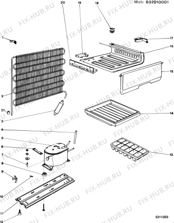 Взрыв-схема холодильника SCHOLTES R1610SCHOLTES (F007433) - Схема узла