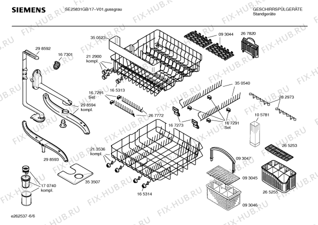 Взрыв-схема посудомоечной машины Siemens SE25831GB Avantgarde - Схема узла 06