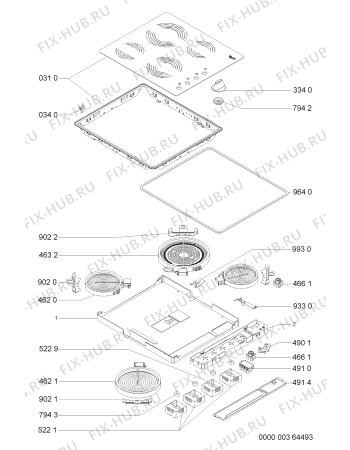 Схема №1 AKM 890/NB/01 с изображением Втулка для плиты (духовки) Whirlpool 481244039512