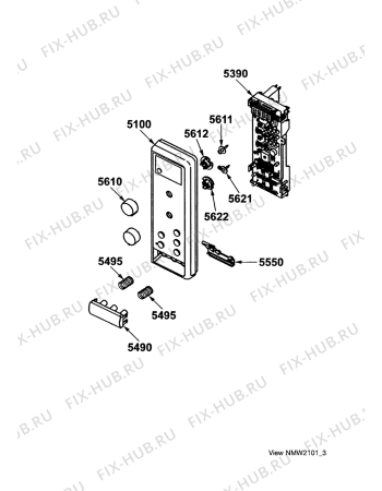 Взрыв-схема микроволновой печи Therma MW2101B - Схема узла Command panel 037