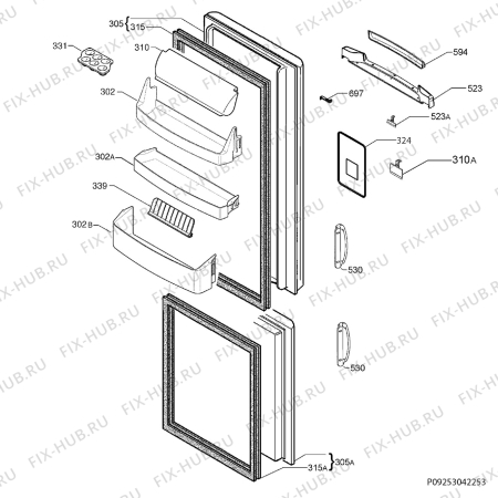 Взрыв-схема холодильника Electrolux S83200CMM0 - Схема узла Door 003