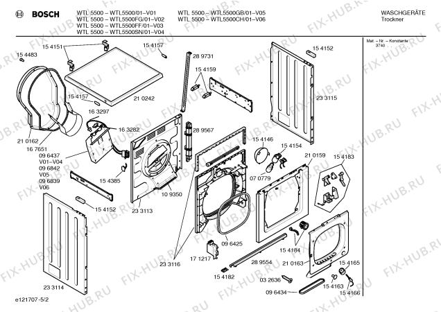 Схема №2 WTL5500SN WTL5500 с изображением Ручка для сушилки Bosch 00267675