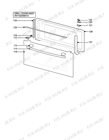 Взрыв-схема плиты (духовки) Electrolux EOD5310B - Схема узла H10 Grill door assy