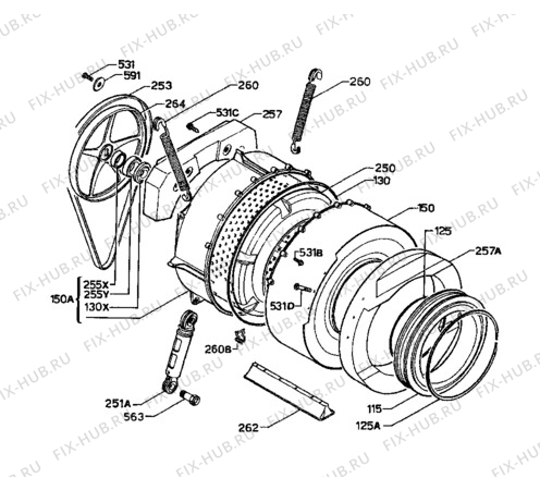 Схема №1 LF0966 с изображением Ремень для стиральной машины Zanussi 50220804004