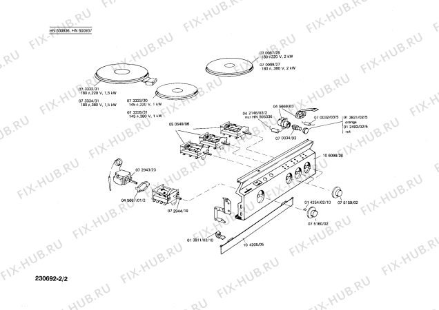 Взрыв-схема плиты (духовки) Siemens HN500936 - Схема узла 02