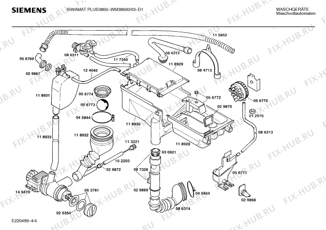 Схема №1 WM38600 SIWAMAT PLUS 3860 с изображением Панель управления для стиралки Siemens 00271714