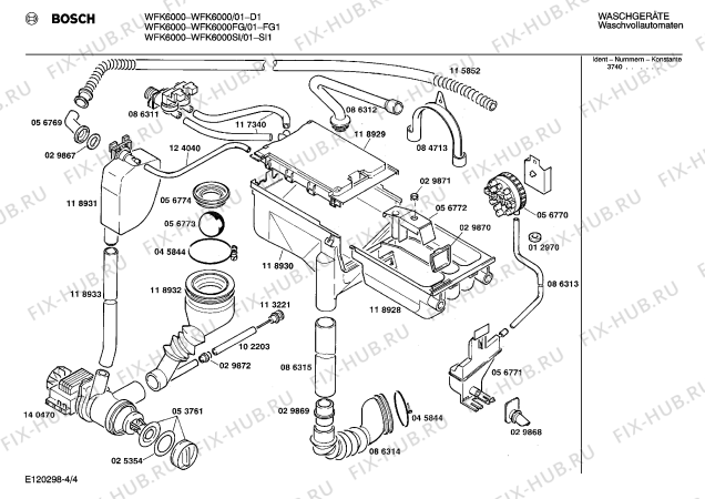 Взрыв-схема стиральной машины Bosch WFK6000 - Схема узла 04
