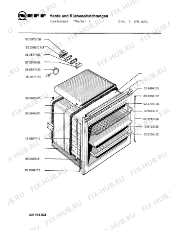 Взрыв-схема плиты (духовки) Neff 1117948204 1794/841F - Схема узла 03