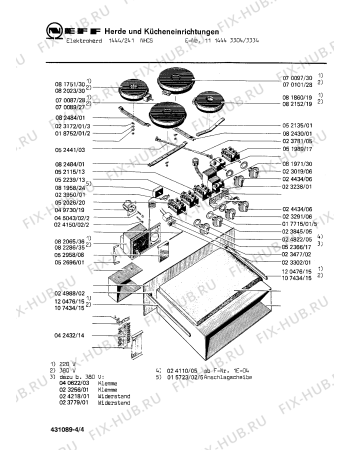 Взрыв-схема плиты (духовки) Neff 1114443304 1444/241NHCS - Схема узла 04
