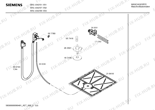 Схема №1 WXL1242 SIWAMAT XL1242 с изображением Инструкция по эксплуатации для стиралки Siemens 00591083