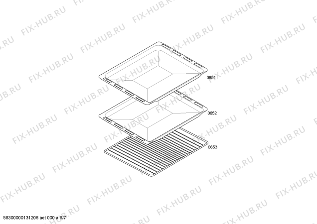 Взрыв-схема плиты (духовки) Siemens HL654221 - Схема узла 06