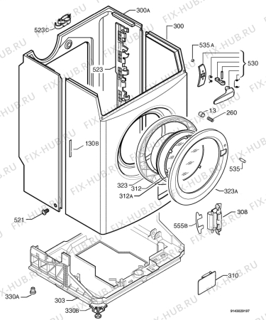 Взрыв-схема стиральной машины Electrolux EWF1250 - Схема узла Housing 001