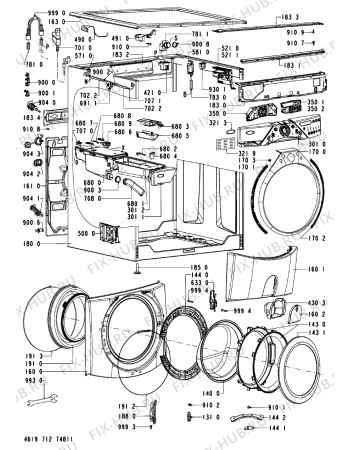 Схема №1 AWM 1011 с изображением Декоративная панель для стиралки Whirlpool 480111102078