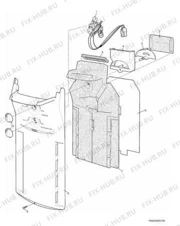 Взрыв-схема холодильника Electrolux END5298REEA - Схема узла Section 2