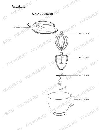 Схема №1 QA613DB1/900 с изображением Венчик для кухонного измельчителя Moulinex MS-651410
