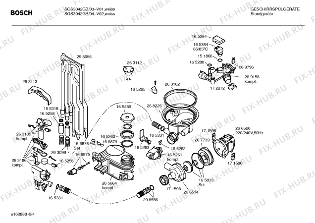 Схема №3 SGS3042GB с изображением Инструкция по эксплуатации для посудомоечной машины Bosch 00523612