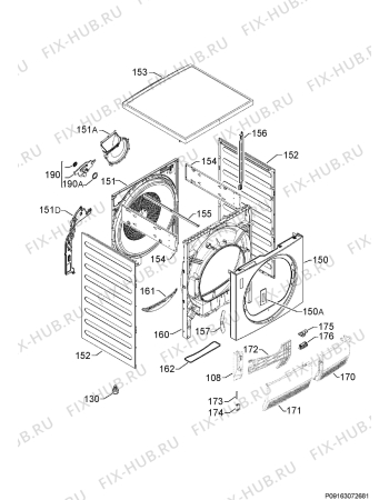 Взрыв-схема сушильной машины Rex Electrolux RDH3897SDE - Схема узла Housing 001