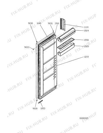 Схема №1 ARL 9304/G с изображением Дверца для холодильника Whirlpool 481941879159