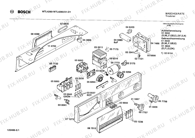 Схема №1 WTL4260 с изображением Индикатор для электросушки Bosch 00031235