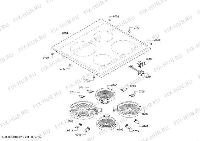 Схема №2 PHCB154155 с изображением Стеклокерамика для духового шкафа Bosch 00712088