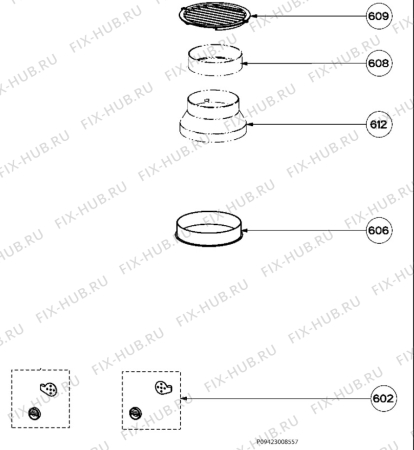 Взрыв-схема вытяжки Electrolux EFP90541X - Схема узла Section 5