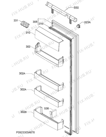 Взрыв-схема холодильника Electrolux ERG1801AOW - Схема узла Door 003