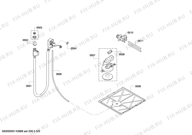 Взрыв-схема стиральной машины Bosch WAE284A3 Bosch Maxx 7 VarioPerfect - Схема узла 05