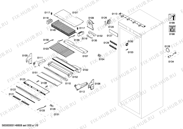 Схема №1 FIN36MIIL5 с изображением Панель для холодильной камеры Bosch 00684624