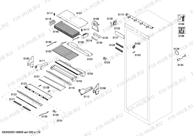 Схема №1 FIN36MIER1 F 1901 SF с изображением Противень для холодильника Bosch 00684381