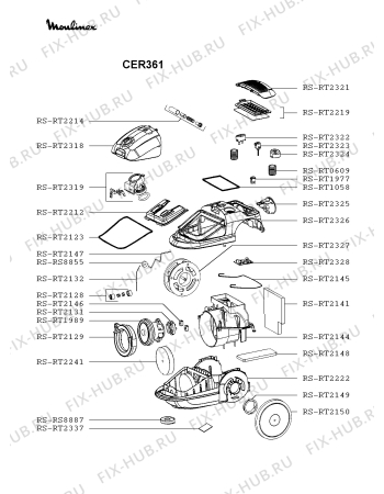Схема №1 RO422311/410 с изображением Пружинка для электропылесоса Rowenta RS-RT2132
